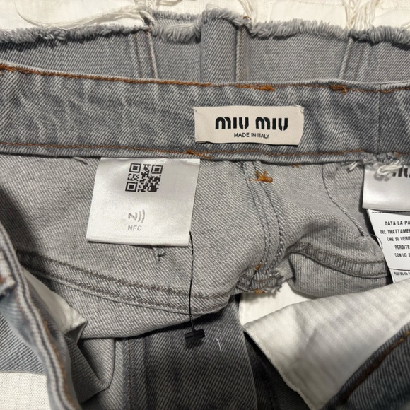 MIU MIU WOMEN'S DENIM SKIRT GREY - Picture 3 of 3